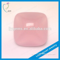 China Flat Bottom Cushion Cut Crystal Pink Glass Stone